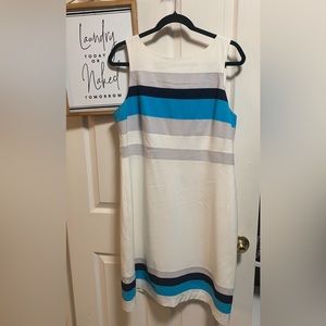 White House Black Market sleeveless color block dress size 12